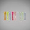 6500 Pack 3" Multi-colored Taster Spoons, Disposable Plastic Utensils, Assorted Ice Cream/ Gelato Spoons