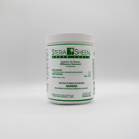Stera-Sheen Green Label Sanitizer and Gelato/Ice Cream/Slush Machines, Kitchen Equipment and More- 4lbs Jar, Case 4x4lbs Jars
