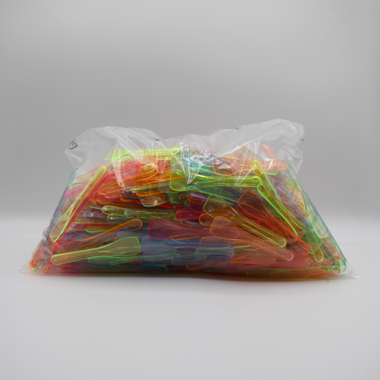 6500 Pack 3" Multi-colored Taster Spoons, Disposable Plastic Utensils, Assorted Ice Cream/ Gelato Spoons