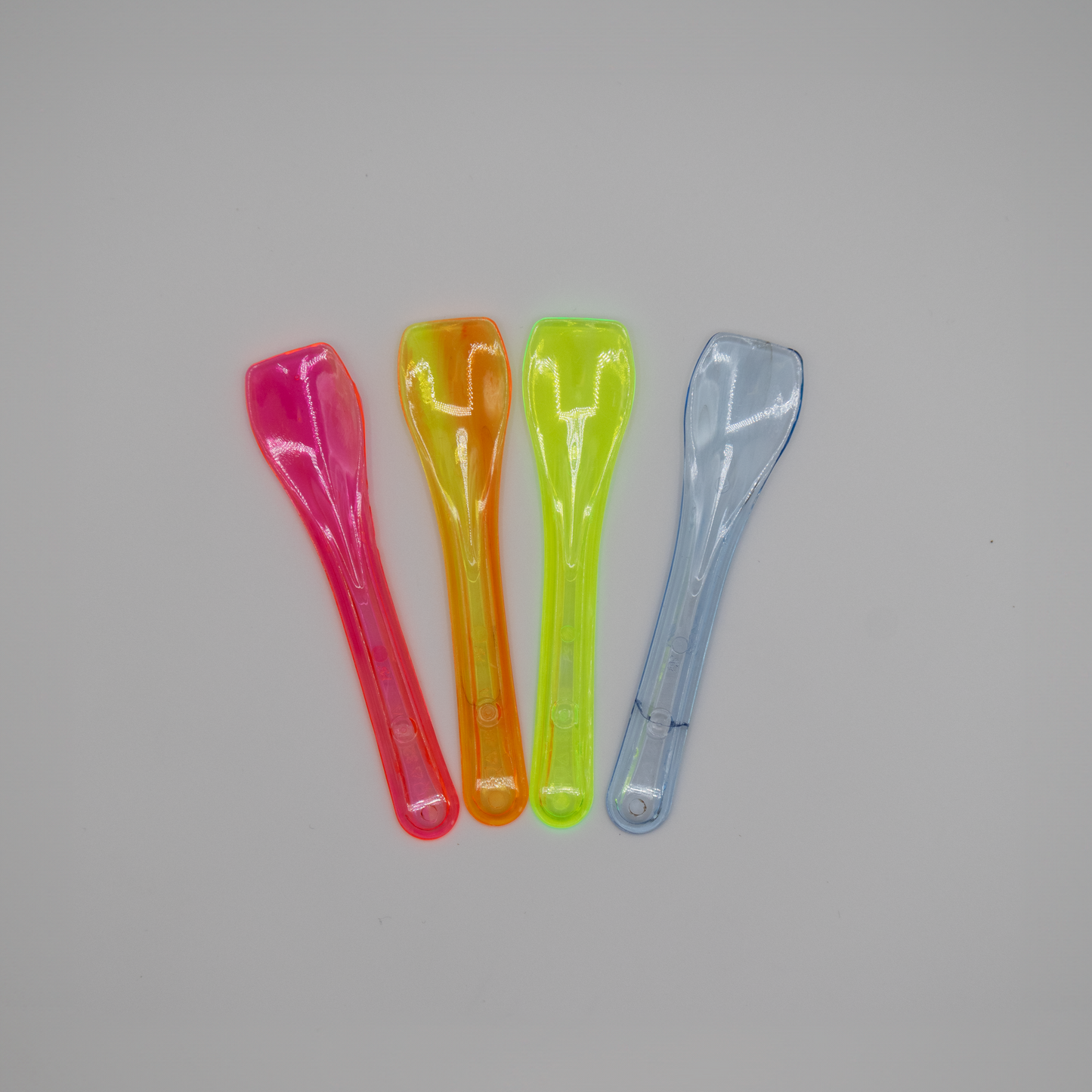 6500 Pack 3" Multi-colored Taster Spoons, Disposable Plastic Utensils, Assorted Ice Cream/ Gelato Spoons