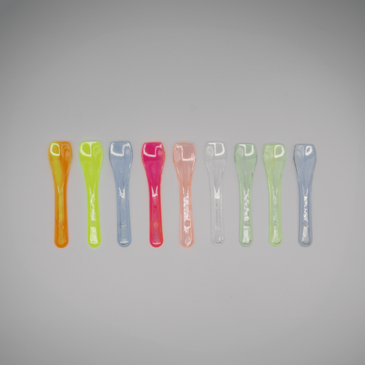 6500 Pack 3" Multi-colored Taster Spoons, Disposable Plastic Utensils, Assorted Ice Cream/ Gelato Spoons